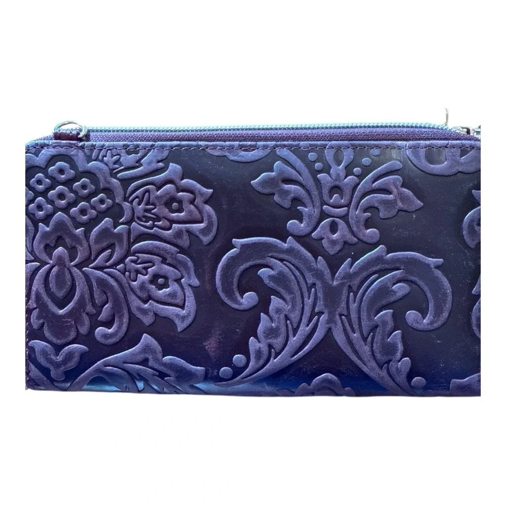 Elegant Purple Embossed Clutch
